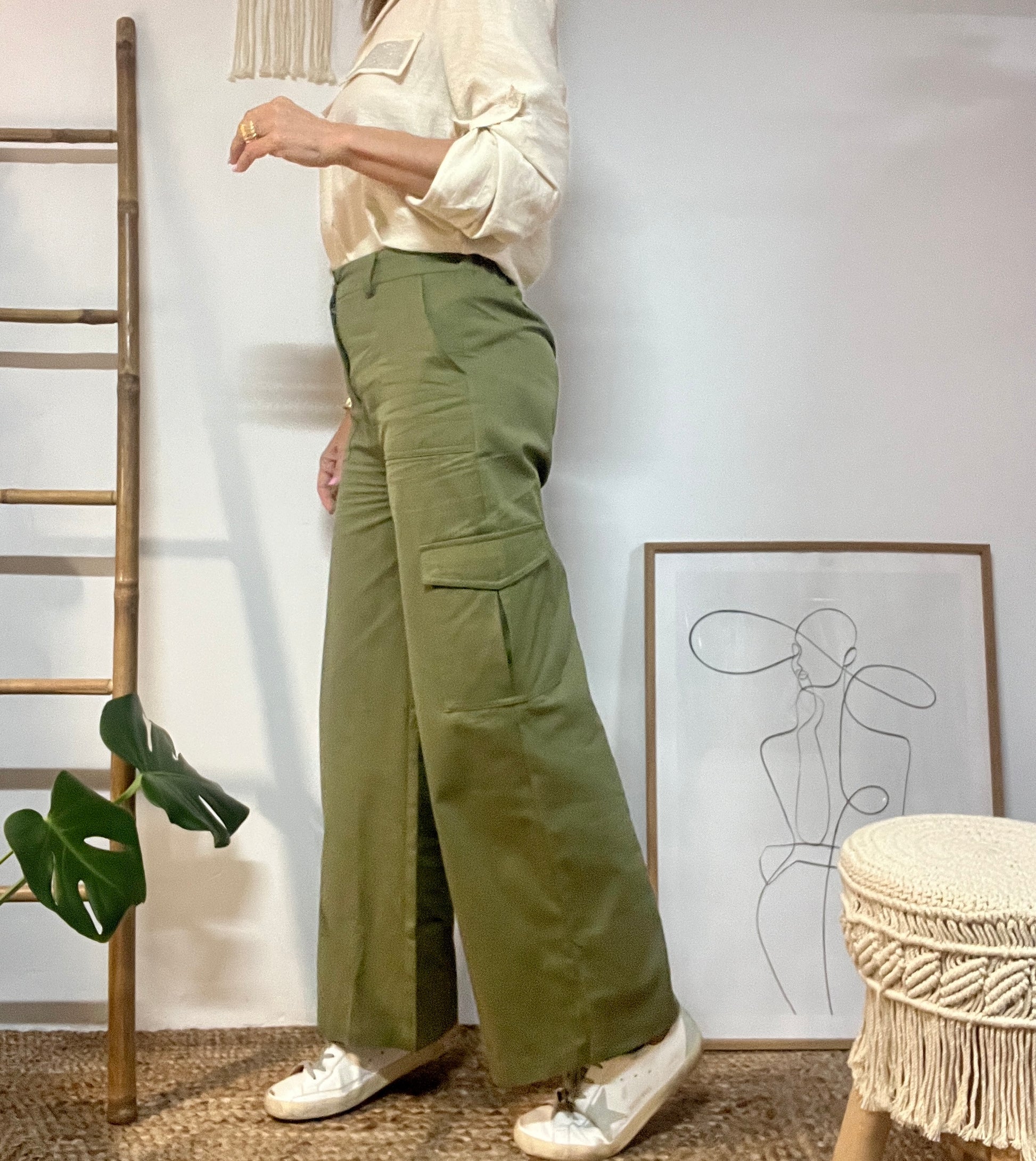 Pantalón Cargo verde anchos primavera mujer – Mayteviste